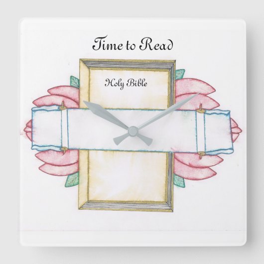 bijbelklok vierkante klok (Voorkant)