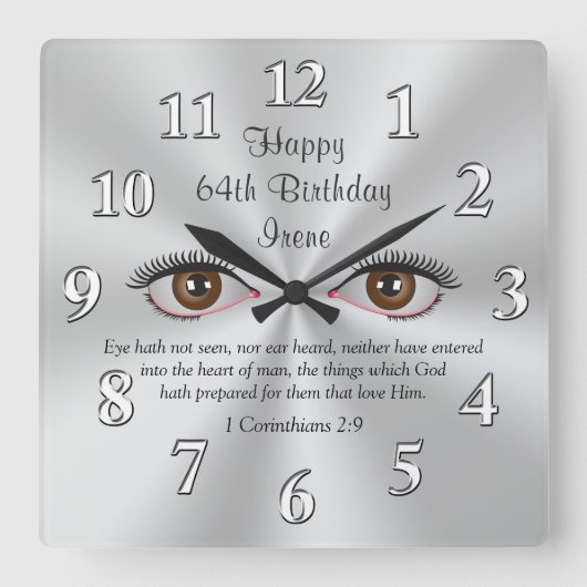 bijbelklokken oogwenk niet gezien vierkante klok (Voorkant)