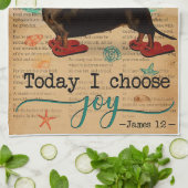 Bijbellenbioscoopzalig dachshund - Verticaal Theedoek (Gevouwen)