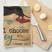 Bijbellenbioscoopzalig dachshund - Verticaal Theedoek (Quarter Fold)