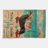 Bijbellenbioscoopzalig dachshund - Verticaal Theedoek (Horizontaal)