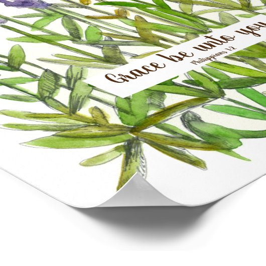 Bijbellenlavender voor scripts Philippians 1:2 Poster (Hoek)