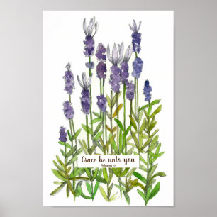 Bijbellenlavender voor scripts Philippians 1:2 Poster