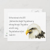 Bijbellenmanchetwerken van een Eagle-Inspirerend Briefkaart (Voorkant / Achterkant)