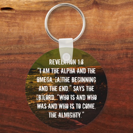 Bijbellenschrift 1:8 sleutelhanger (Voorkant)