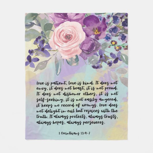 Bijbellenverige florale corinthians fleece deken (Voorkant)