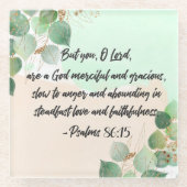 Bijbellenvers, Psalm Greenery Onderzetter Glazen Onderzetter (Voorkant)