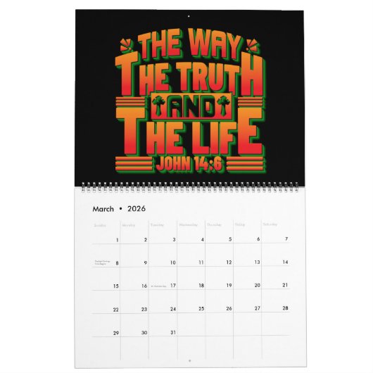 Bijbellenversies Christelijke offertes en Gezegden Kalender (Mar 2026)