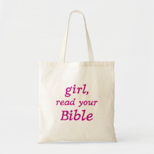 Bijbellezen Aanmoediging Roze Lettertype Dames Tote Bag