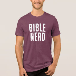 Bijbelnerd typografie Funny Christian Bourgondië Tri-Blend Shirt