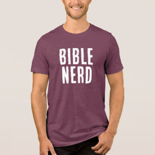 Bijbelnerd typografie Funny Christian Bourgondië Tri-Blend Shirt