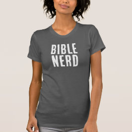 Bijbelnerd typografie grappig grijs wit christelij t-shirt