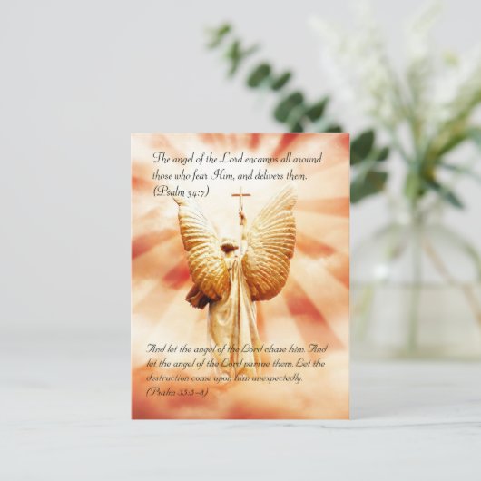Bijbelpassage, engel van de Heer Briefkaart (Staand voorkant)