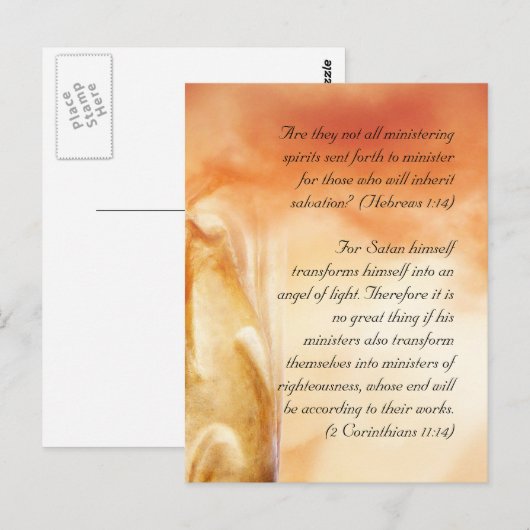 Bijbelpassage, engelen briefkaart (Voorkant / Achterkant)