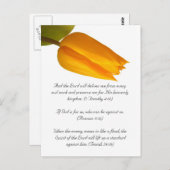 Bijbelpassage, gele tulp briefkaart (Voorkant / Achterkant)