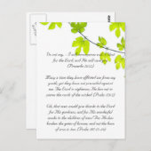 Bijbelpassage, groene bladeren briefkaart (Voorkant / Achterkant)
