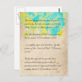 Bijbelpassage, grunge bloemen briefkaart 2 (Voorkant / Achterkant)