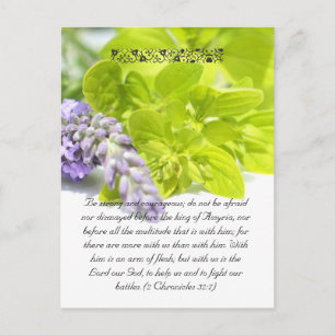 Bijbelpassage, kruiden sluiten dicht briefkaart