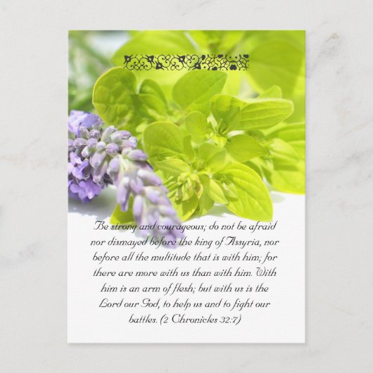 Bijbelpassage, kruiden sluiten dicht briefkaart (Voorkant)