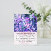 Bijbelpassage, lavender briefkaart (Staand voorkant)