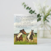 Bijbelpassage, prachtige paarden briefkaart (Staand voorkant)