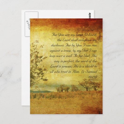 Bijbelpassage, roosterlandschap briefkaart (Voorkant / Achterkant)