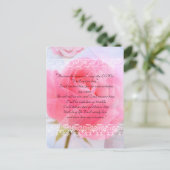 Bijbelpassage, roze rozen op blauw briefkaart (Staand voorkant)