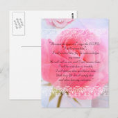 Bijbelpassage, roze rozen op blauw briefkaart (Voorkant / Achterkant)