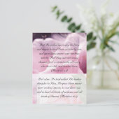 Bijbelpassage, roze schoonheid briefkaart (Staand voorkant)