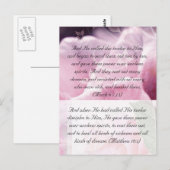 Bijbelpassage, roze schoonheid briefkaart (Voorkant / Achterkant)