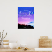 Bijbelprijsliefde voor God Paars Poster (Keuken)