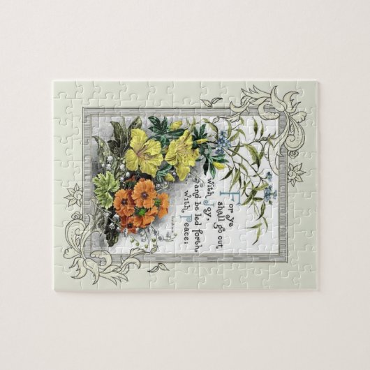 Bijbelprijsopgave met bloemen legpuzzel (Horizontaal)