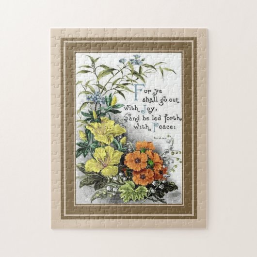 Bijbelprijsopgave met bloemen legpuzzel (Verticaal)
