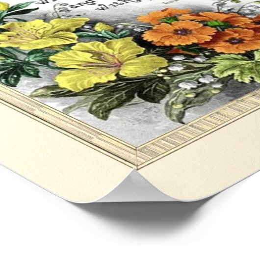 Bijbelprijsopgave met bloemen poster (Hoek)