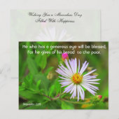 Bijbelprijsopgave - Proverbs 22:9 - Briefkaart van (Voorkant / Achterkant)