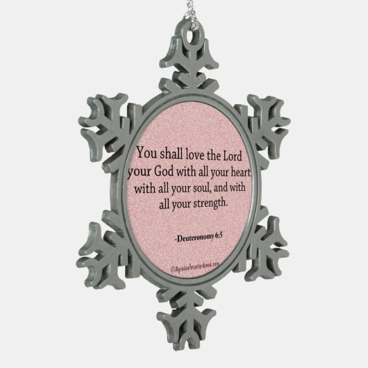 Bijbelprijsopgave Tin Sneeuwvlok Ornament (Links)