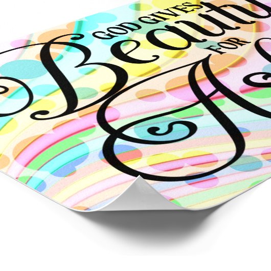 Bijbelprijsvragen - God geeft schoonheid voor Ashe Poster (Hoek)