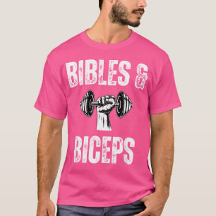 Bijbels en biceps barbell Christelijke workout dum T-shirt