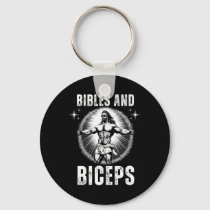 Bijbels en biceps bodybuilding Jezus Fitness Grapp Sleutelhanger
