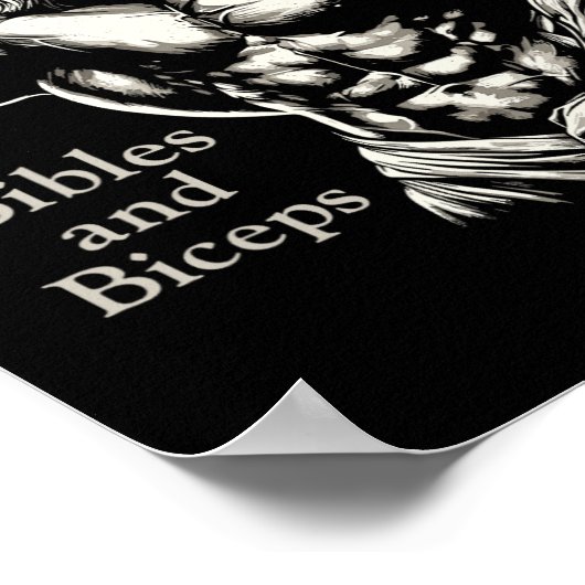 Bijbels en biceps - Grappige bodybuilding Jesus Gy Poster (Hoek)