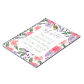 Bijbels Floral Paars Notitieboek (Linkerzijde)