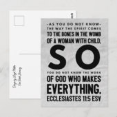 Bijbels geïnspireerd Briefkaart - Prediker 11:5 (Voorkant / Achterkant)