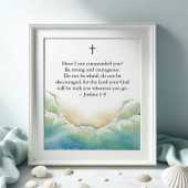 Bijbels Inspirerend Poster met Beach Art