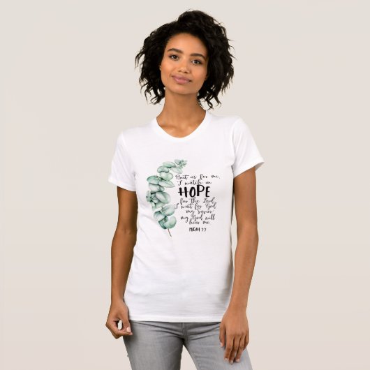 Bijbels Verse Micah White Woman T-shirt (Voorkant volledig)