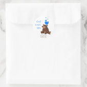 Bijbelschrift, God houdt van je Schattigee teddybe Ronde Sticker (Tas)