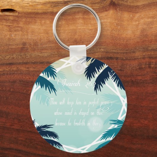Bijbelschrift Isaiah 26:3 Sleutelhanger (Achterkant)