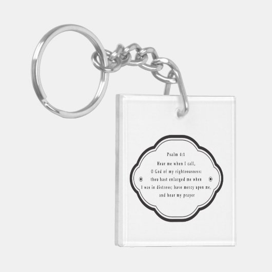 Bijbelschrift Psalm 4-1 christendom Sleutelhanger (Voorkant Links)