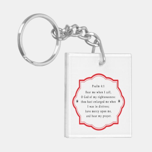 Bijbelschrift Psalm 4-1 christendom Sleutelhanger (Voorkant Links)