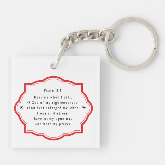 Bijbelschrift Psalm 4-1 christendom Sleutelhanger (Achterkant)