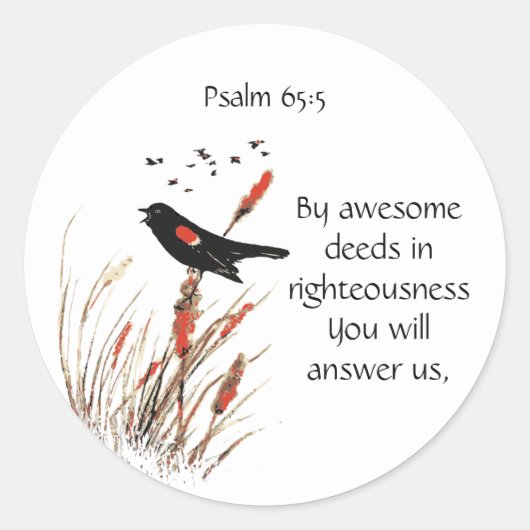 Bijbelscript Psalm 65:5 door Geweldige antwoord op Ronde Sticker (Voorkant)
